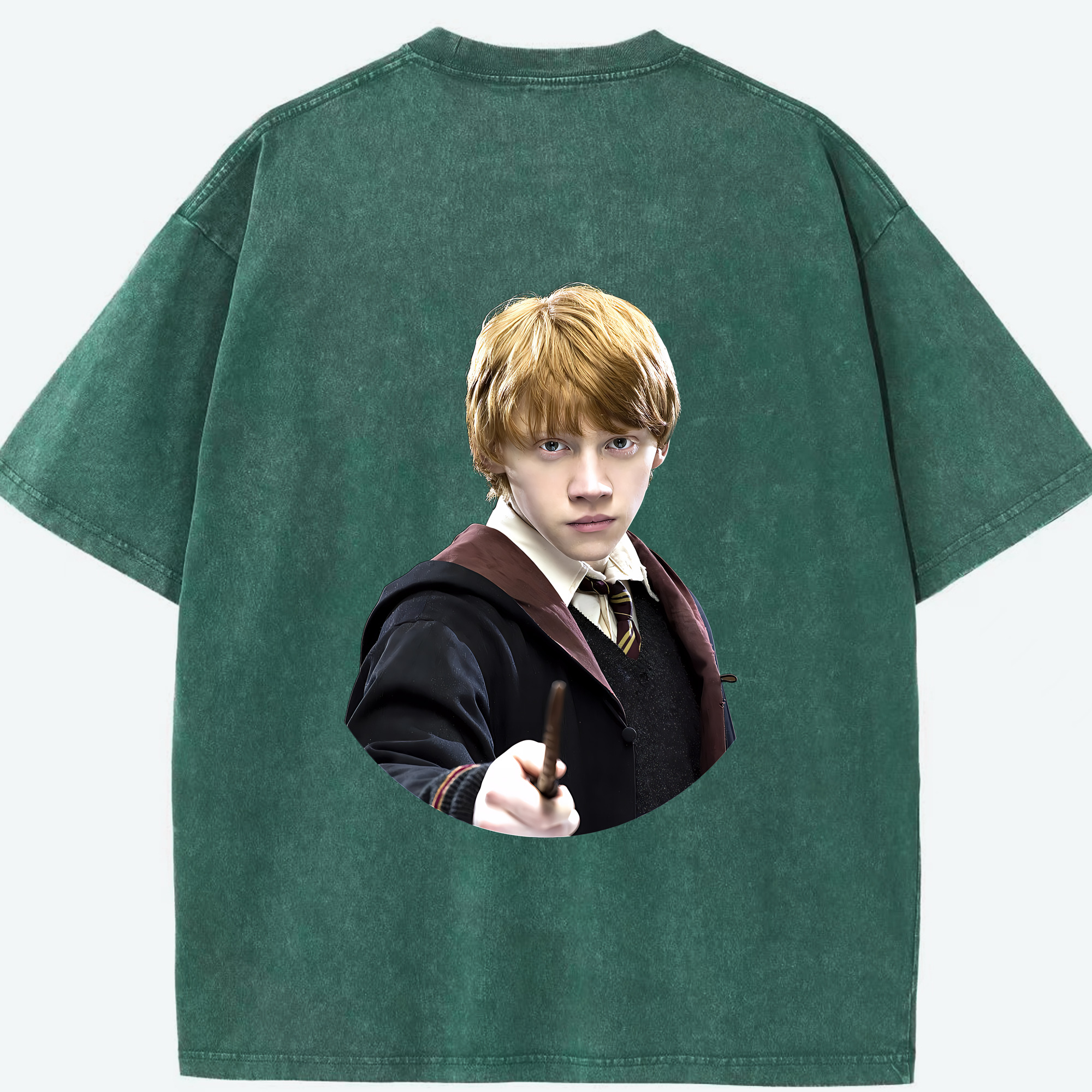 （画像用） Harry Potter ハリー・ポッターシリーズ 綿100% ヴィンテージ風 半袖Tシャツ（背面プリント）